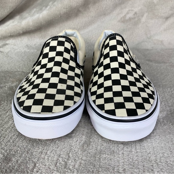 Vans Checkerboard Womens Sneaker Skate Shoes Size 7.5 Off White Black Canvas NEW - Picture 5 of 10